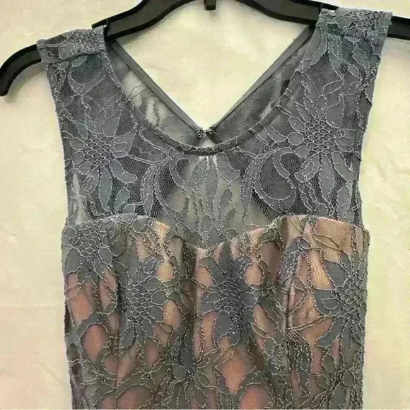 Long Lavender dress  With Beaded Waist, High Slit, With Open Back - Picture 5 of 9